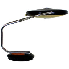 Retro Mid-Century Modern Chrome-Plated Metal Desk Lamp by Fase - Spain