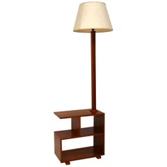 Vintage Art Deco Walnut Lamp Side Table
