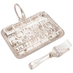 Edwardian Silver Plated Asparagus Dish with Tongs, circa 1905