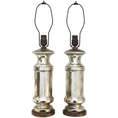 Pair of Mercury Glass Table Lamps