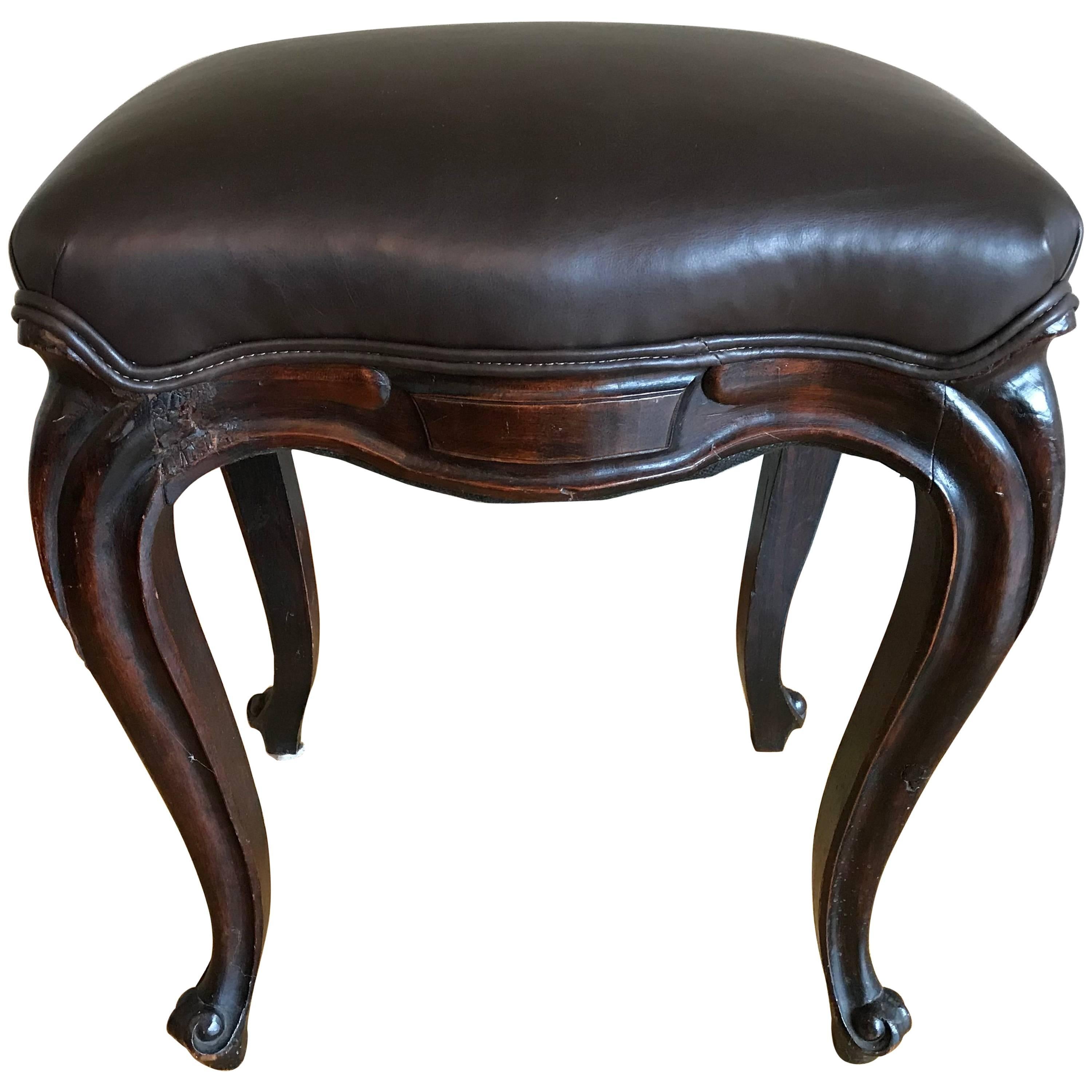 18th Century Louis XV Carved Stool For Sale
