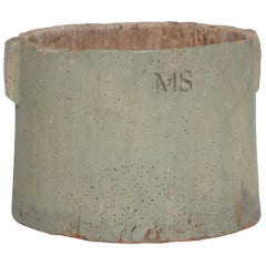 Early 20th Century American Stamped 'MS' Wooden Vessel with Two Handles