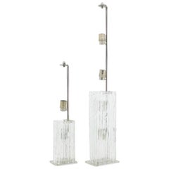 Pair of Glass Table Lamps by Kalmar, Germany 1960s