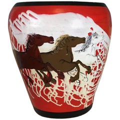Vintage Hand-Painted Ceramic Vase