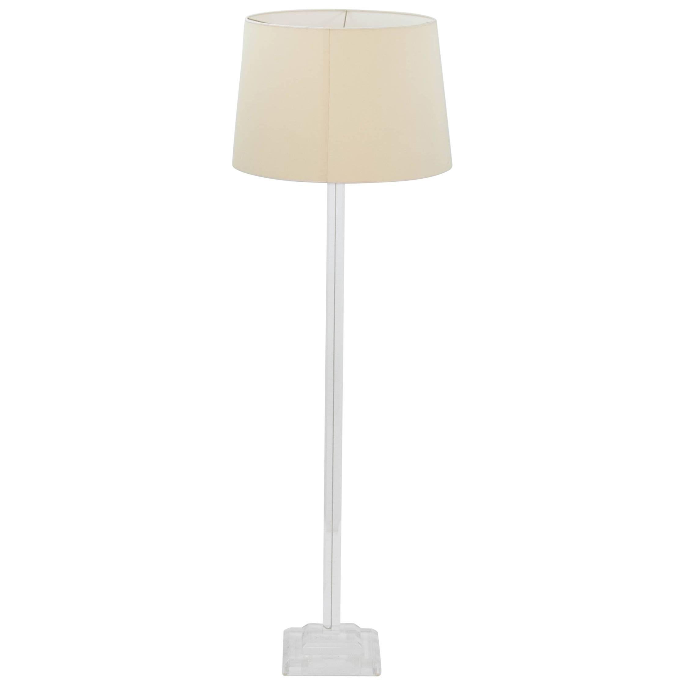 Lucite Floor Lamp, 1970s For Sale