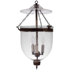 English Clear Glass Bell Jar Lantern
