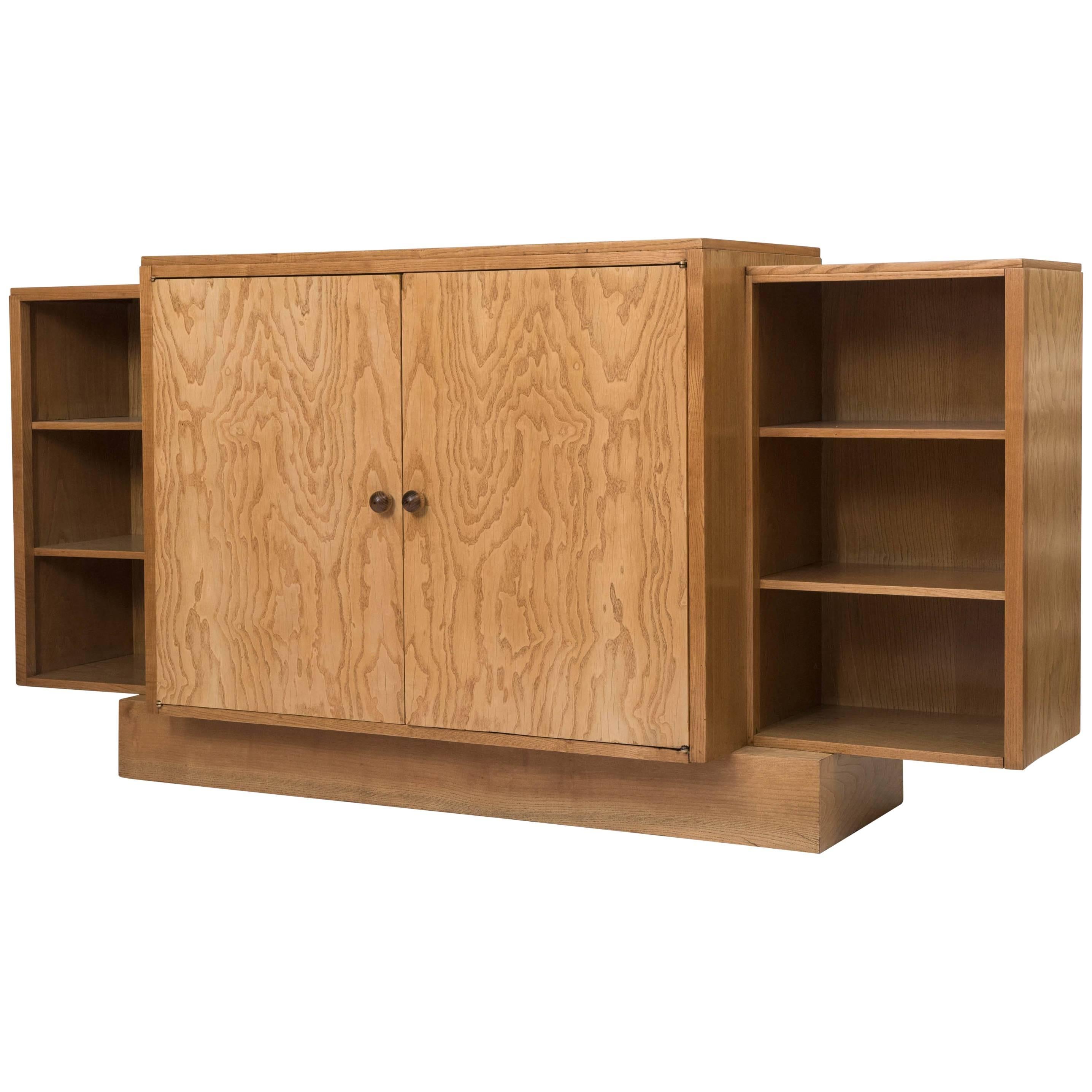 Jacques Emile Ruhlman oak bookcase, France circa 1930 For Sale