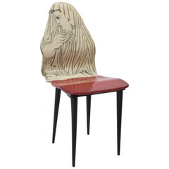 Piero Fornasetti chair "Quattro Stagioni", winter, Italy circa 1950