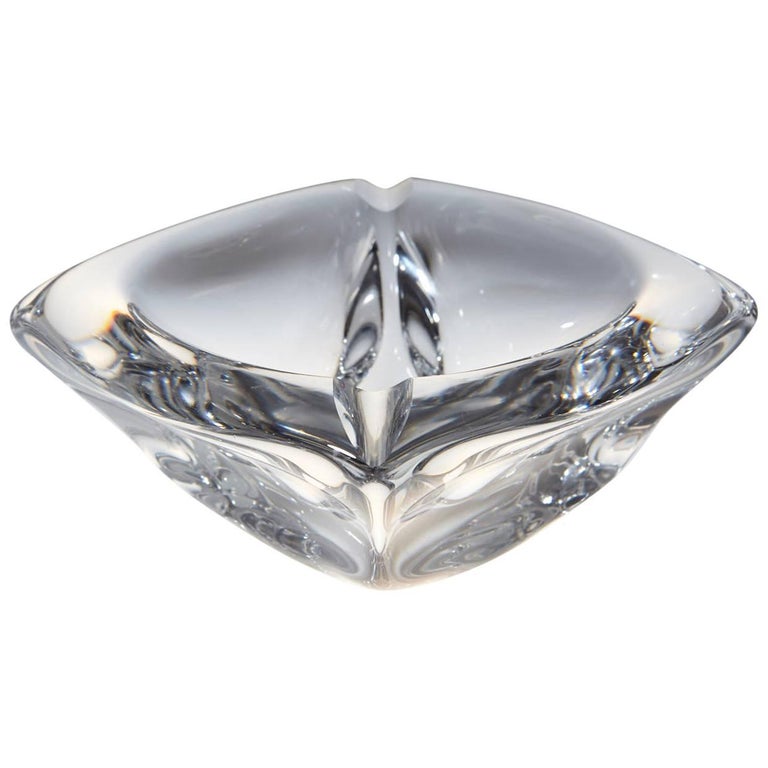 Large French Crystal Ashtray Signed Daum France at 1stDibs