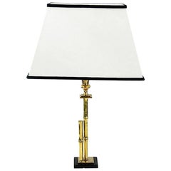 Brass Faux Bambou Table Lamp, 1960