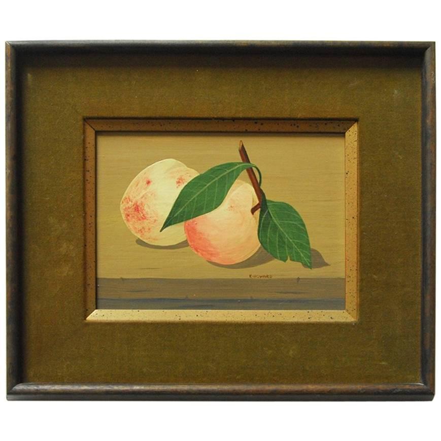 Midcentury Still Life "Two Peaches" by K. Howard