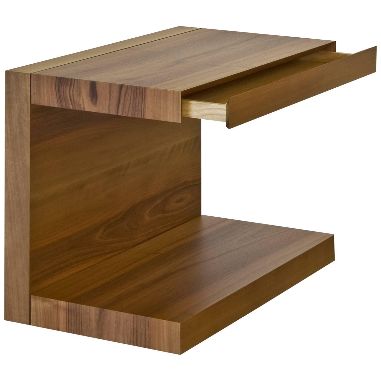 "Scomodino" C-Shaped Side Table with Drawer by Dessie' Studio For Sale