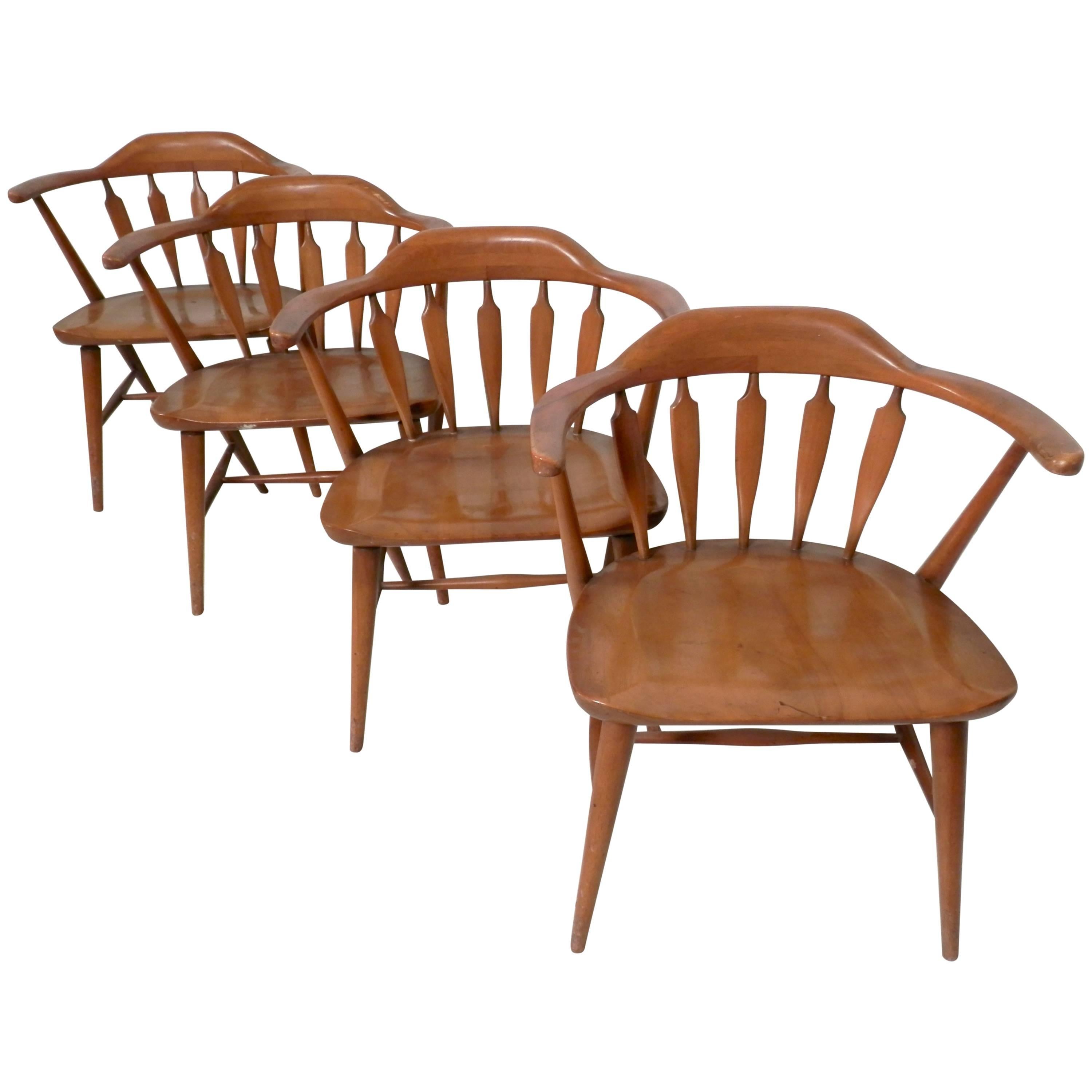 Set of Midcentury Captain's Chairs