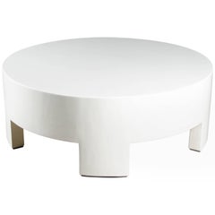 Low Round Table - Cream Lacquer by Robert Kuo, Limited Edition