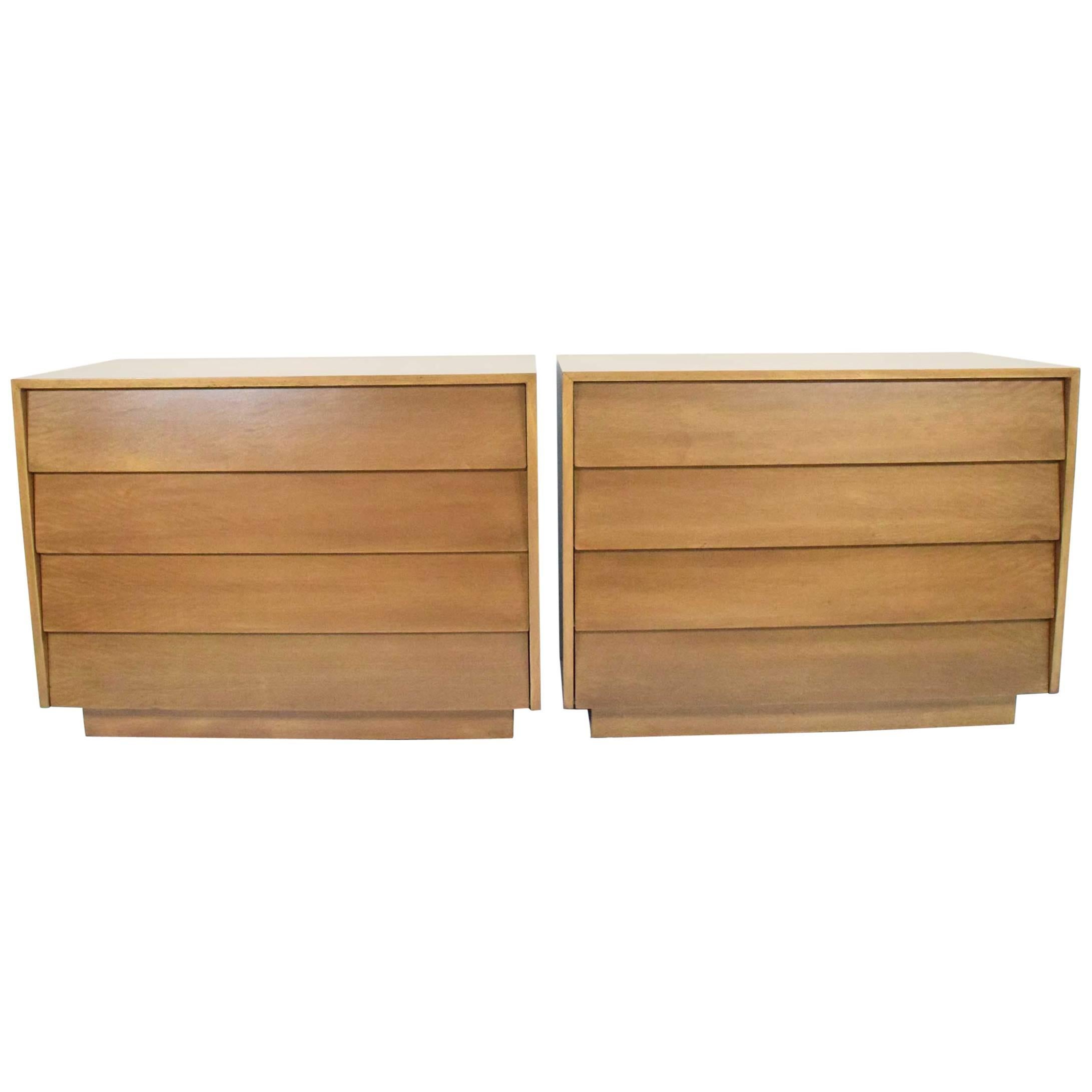 Pair of Louvered Nighstands or Chests after Florence Knoll