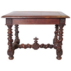19th Century French Walnut Barley Twist Table 19th Century French Walnut Barley Twist Table