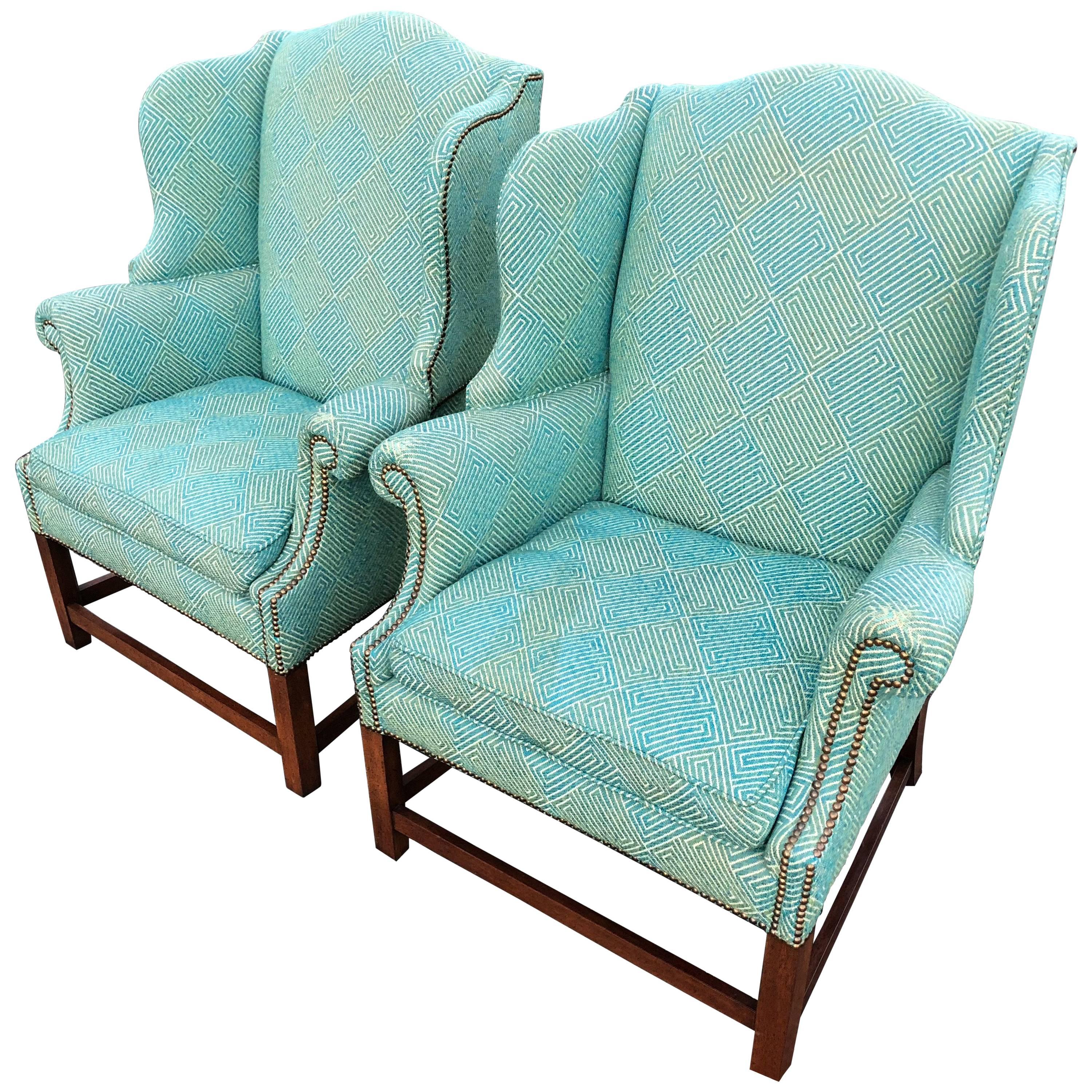 Pair of Henredon Wing Back Chairs