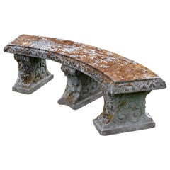 Vintage English Composition Stone Bench