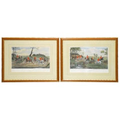 Paire de gravures équestres en couleur par C.R. Stock d'après Henry Alken