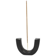 Contemporary Handmade Arch Incense Holder Tabletop-Satin Black