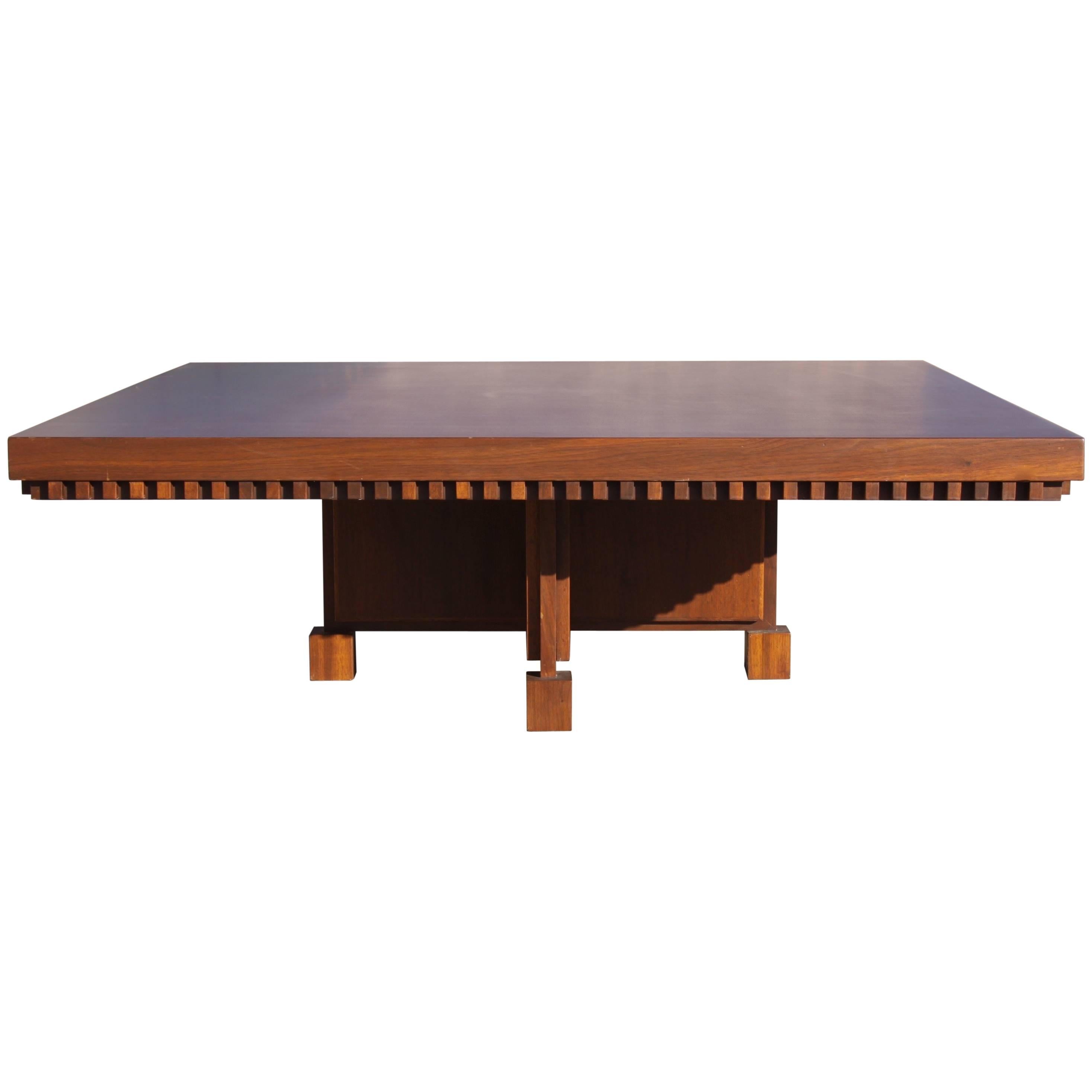 Architect Fred M. Kemp Custom Coffee Table in the style of Frank Lloyd Wright