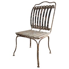 Late 19th Century French Iron and Wood Garden Chair