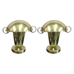 Pair of Italian Modern Neoclassical Brass Table Lamps, Gio Ponti & Fontana Arte