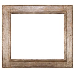 Antique 17th Century Italian Silver Gilt Frame with Mirror, Large-Scale