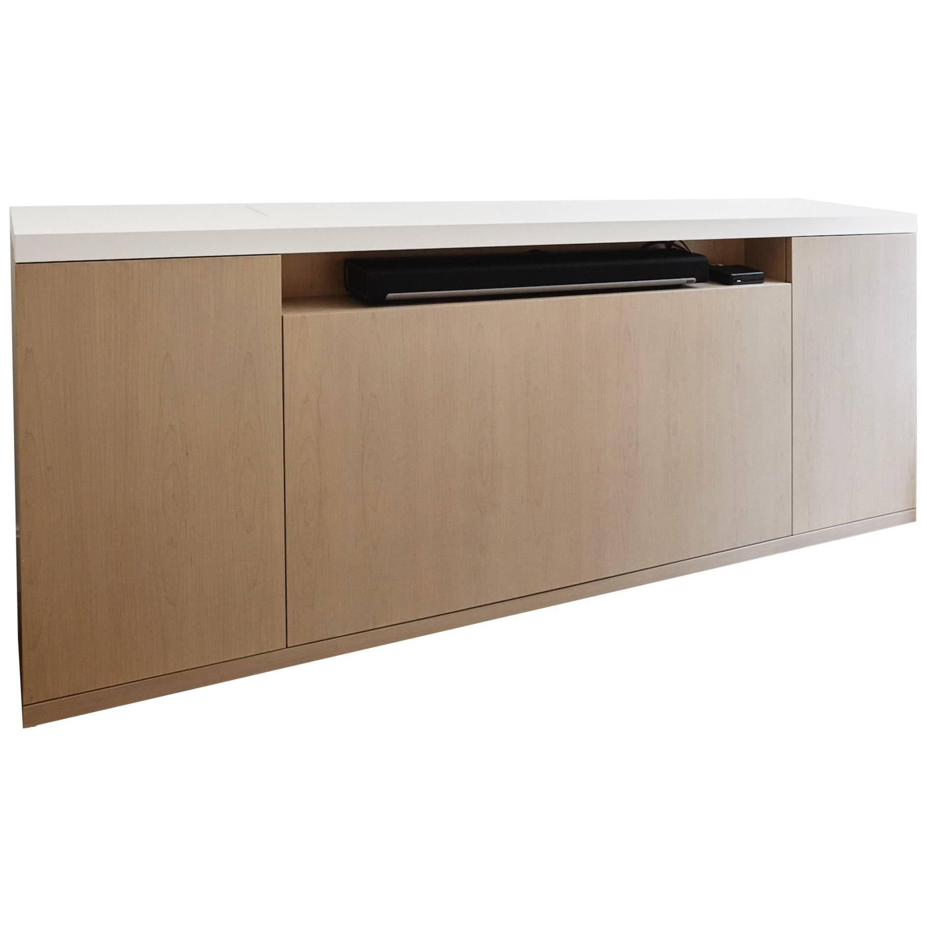 Verona Cabinet a Stylish Media Unit with Storage and Wireless TV Lift For Sale
