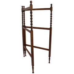 19th Century Oak Quilt Rack in Barley Twist Form