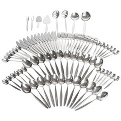Georg Jensen Sterling Silver "Cypress". Set of 80 Pieces for 12 Persons
