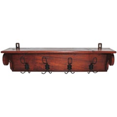 19thc  Coat and Hat Rack Shelf