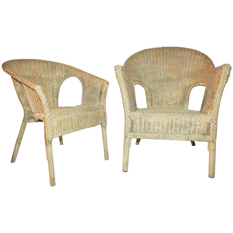 Bar Harbor Painted Wicker Chairs Pair Bar Harbor Painted Wicker Chairs Pair