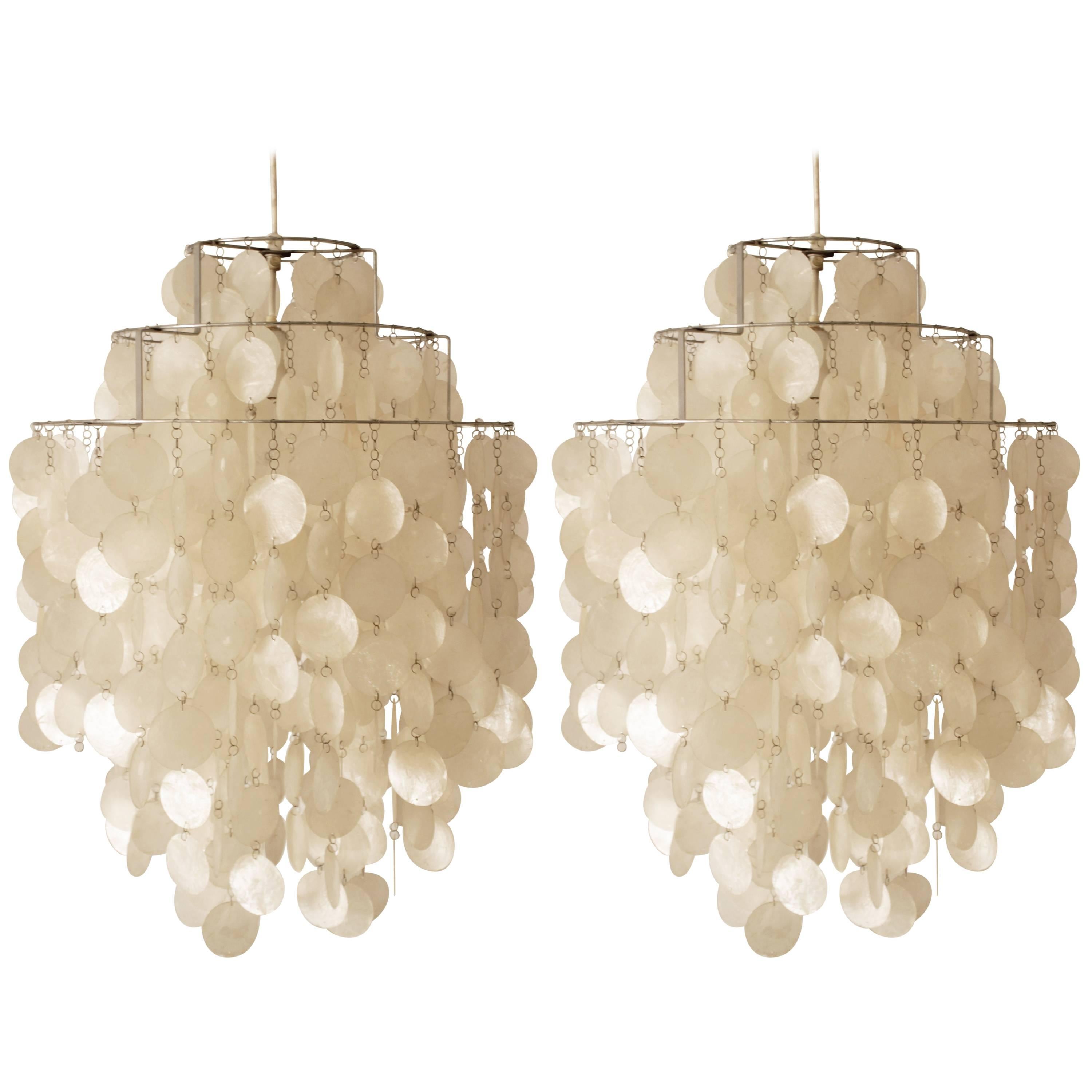 Pair of Fun 1 DM Ceiling Lamp by Verner Panton