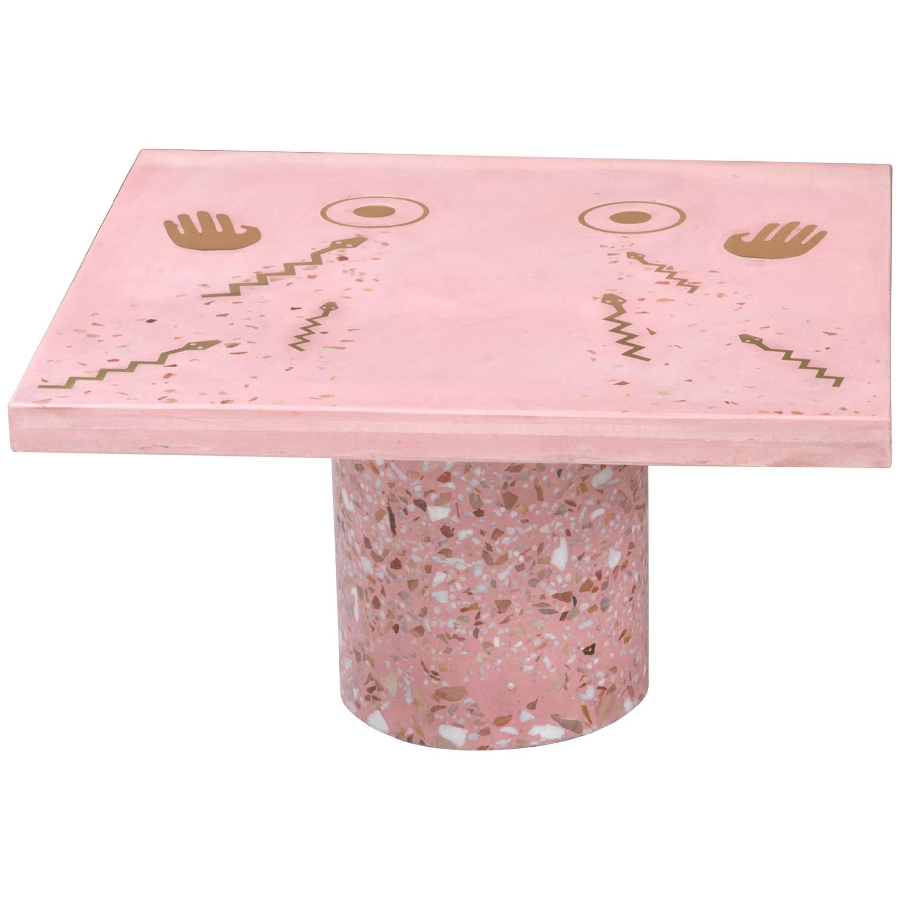 Mothership Coffee Table in Terrazzo with Brass Inlay by Carly Jo Morgan