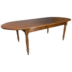 Antique Beautiful Pine Oval French Farm House Table