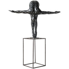 Modern Sculpture "The Diver" in Aluminum 