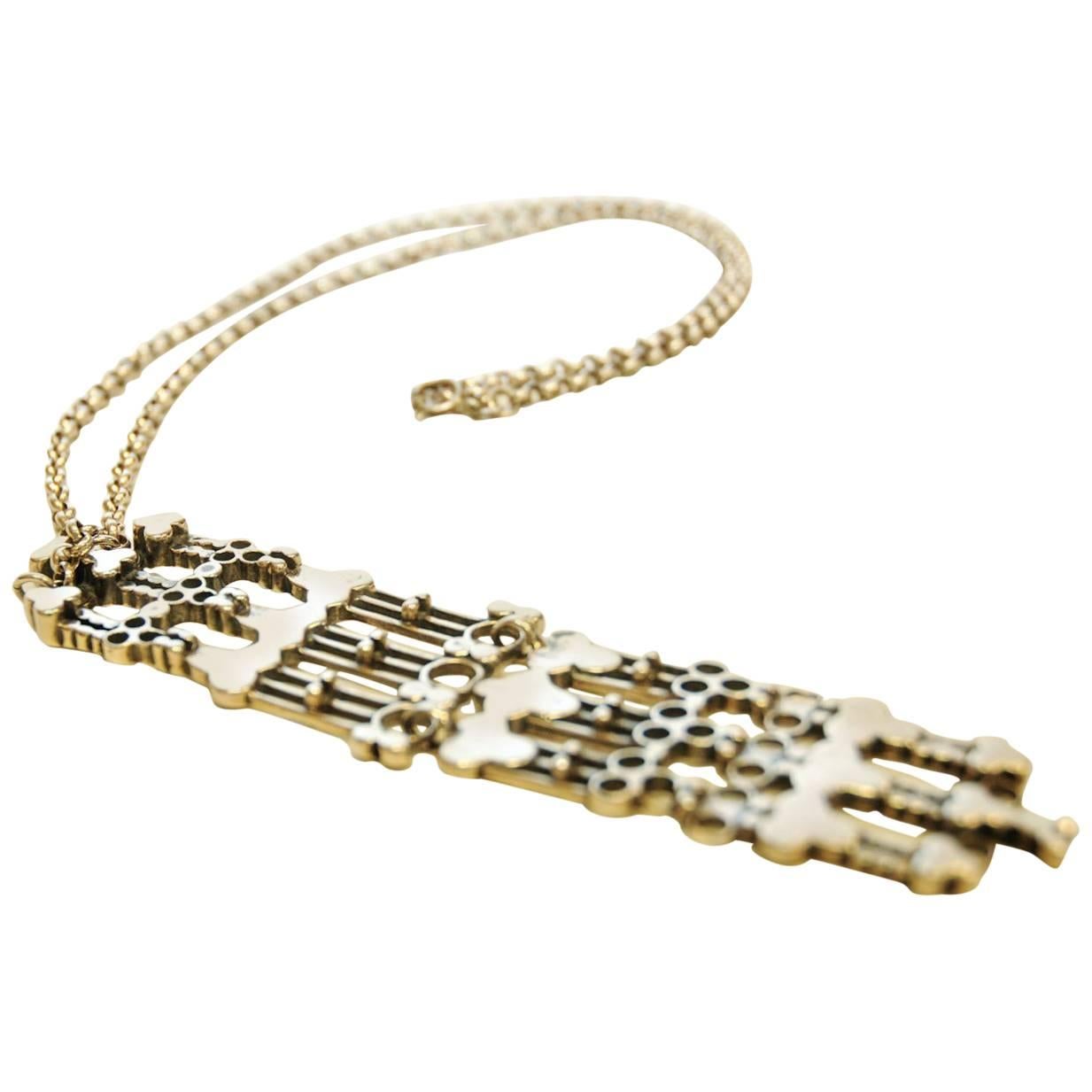 Silver Necklace by Marianne Berg, David Andersen 1960`s, Norway