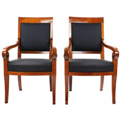 Pair of 19th Century Biedermeier Period Chairs, France, circa 1830-1840, Cherry