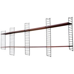 Vintage Wall Unit String Shelf Rack System by Nisse Strinning in Rosewood, 1960s