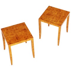 Pair of Tiger Maple Occasional Tables