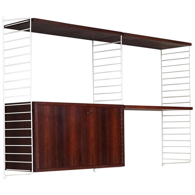 Box and Wall Unit String Shelf Rack System by Nisse Strinning, 1960s