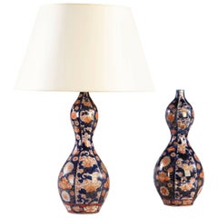 Pair of 19th Century Imari Gourd Lamps