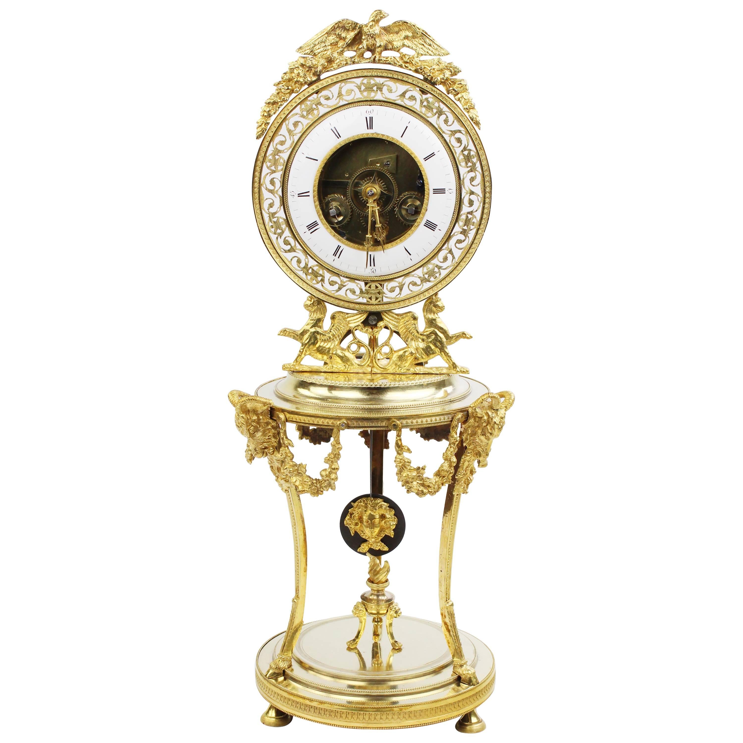 Fine 19th Century Clock, France circa 1810-1820, Bronze Rack, Weekly Runner