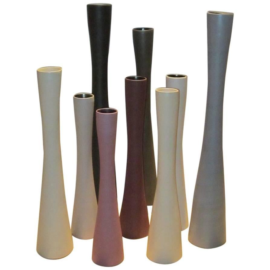 Tall Thin Fine Ceramic Vases, Italy, Contemporary