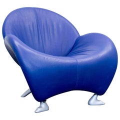 Leolux Papageno Designer, Blue Armchair or One-Seat Couch, Modern