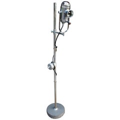 Vintage ENT Medical Floor Standing Bullseye Lamp by Chiron