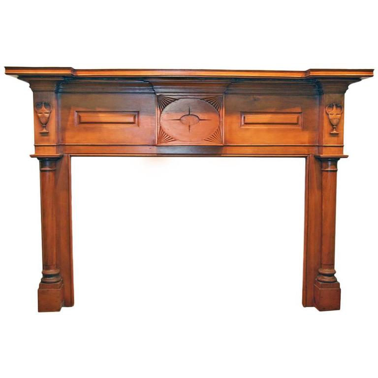 Antique American Federal Style Wood Mantel For Sale at 1stDibs