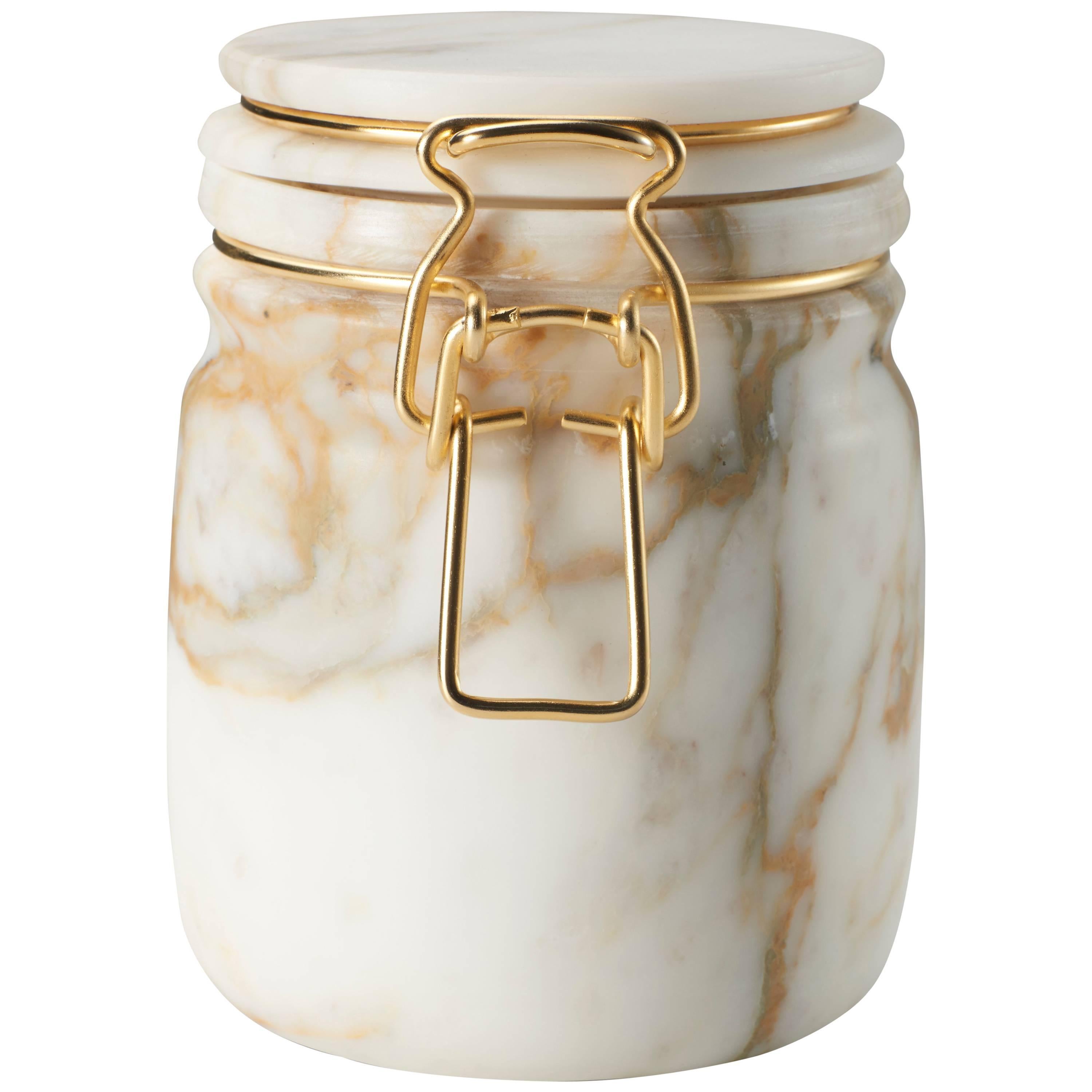 Miss Marble Calacatta Jar by Lorenza Bozzoli for Editions Milano For Sale