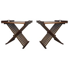 Pair of Walnut Tray Style Side Tables by Kipp Stewart